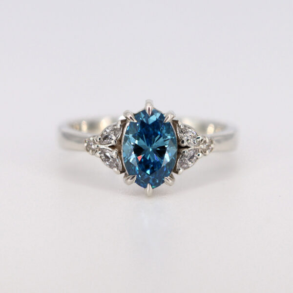 oval blue diamond