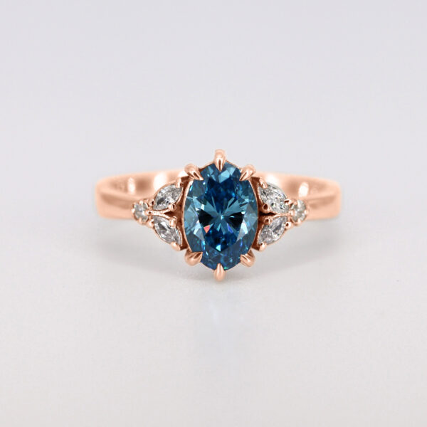 oval blue diamond